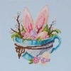 Abris Art Siuvinėjimo kryželiu rinkinys Velykų zuikis, mėlynas 14 ct 28 spalvų 13×16 cm