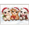 Aine Siuvinėjimo kryželiu rinkinys „Christmas Joy“ – Kalėdų gyvūnėliai, 30 x 21 cm
