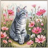 Aine Siuvinėjimo kryželiu rinkinys „Garden Whiskers“ – katė gėlyne, 20 x 20 cm