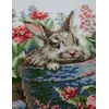 Aine Žydintis zuikis – kryželiu siuvinėjimo rinkinys su Aida 14 ct, 20x20 cm