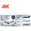 AK Interactive 3 gen. akrilinių dažų rinkinys – US Navy/USMC 1945–1980 AK11745