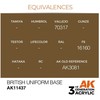 AK Interactive British Uniform Base akriliniai figūrėlių dažai 17 ml 3 kartos