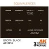 AK Interactive Brown Juodas figūrėlių akriliniai dažai 17ml