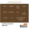 AK Interactive Brown Juodas figūrėlių akriliniai dažai modeliams 17ml AK11417