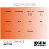 AK Interactive Clear Oranžinis akriliniai dažai, 3 gen., 17 ml