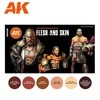 AK Interactive Flesh &amp; Skin 3Gen akriliniai odos atspalvių dažai, 6 vnt.