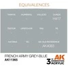 AK Interactive French Army Pilkas-Mėlyna AFV 3 kartos akriliniai dažai 17ml