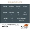 AK Interactive French Greyish Mėlyna figūrų akriliniai dažai 17 ml