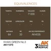 AK Interactive Khaki Žalias 3 akriliniai dažai AFV, 17 ml (AK11373)