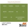 AK Interactive Light Žalias figūrėlių akriliniai dažai 3 kartos 17 ml