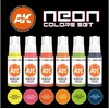 AK Interactive neoniniai akriliniai dažai, fluorescencinis rinkinys 6 vnt.