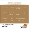 AK Interactive RAL 8020 Braun akriliniai dažai karinei technikai 17ml