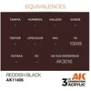 AK Interactive Reddish Juodas figūrų akriliniai dažai 17 ml