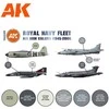 AK Interactive RN lėktuvų spalvų akriliniai dažai 1945–2006, 6 vnt.
