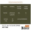 AK Interactive S.C.C. No.15 Olive Drab AFV akriliniai dažai 17 ml
