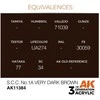 AK Interactive S.C.C. No.1A tamsiai rudi AFV 3rd Gen akriliniai dažai 17ml