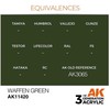 AK Interactive Waffen Žalias akriliniai dažai figūrėlėms 17 ml