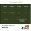 AK Interactive Waffen Žalias akriliniai dažai figūrėlėms 17 ml