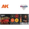 AK Interactive Wargame Lava efektų akrilinių dažų rinkinys 3Gen