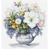 Andriana Elegantiškas siuvinėjimo rinkinys kryželiu „Gėlių etiudas“, 23×24 cm