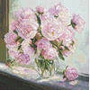 Andriana Kryželių siuvinėjimo rinkinys „Bijūnai prie lango“ 24,5×24,5 cm