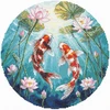Andriana Kryželių siuvinėjimo rinkinys „Karpiai ir lotosai“ 21,5×21,5 cm, 37 spalvos