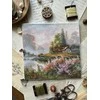 Andriana Siuvinėjimo rinkinys kryželiu „Rūko žemė“, 19x19 cm – ramus peizažas