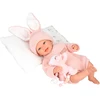 Arias Reborn lėlė Lucia 45 cm – rankų darbo, rožiniai megzti rūbai