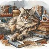Ava Stitch Kryželiu siuvinėjimo rinkinys „Išmintinga katė“ paveikslui