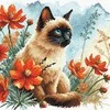 Ava Stitch Kryželiu siuvinėjimo rinkinys „Katės sodas“ 24x24 cm AVA-P172