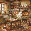 Ava Stitch Kryželių siuvinėjimo rinkinys „Rudens magijos virtuvė“ 31,75×31,75 cm