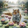 Ava Stitch Kryželiu siuvinėjimo rinkinys „Tigras tarp vandens lelijų“ 30x30 cm