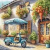Ava Stitch Mėlyna Vespa – kryželiu siuvinėjimo rinkinys, 28,6×28,6 cm