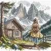 Ava Stitch Po kalnų dangumi kryželiu siuvinėjimo rinkinys AVA