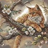 Ava Stitch Siuvinėjimo kryželiu rinkinys „Katinas obelyje“ 32x32 cm