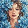 Ava Stitch Siuvinėjimo kryželiu rinkinys „Mėlynas žvilgsnis“ 27×27 cm
