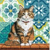 Ava Stitch Siuvinėjimo kryželiu rinkinys „Katė kieme“ 23,18×23,50 cm