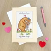 Bothy Threads Siuvinėjimo kryželiu rinkinys-atvirukas „Big Bear Hugs“ su abėcėle, 10x16 cm