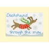 Bothy Threads Siuvinėjimo kryželiu rinkinys-atvirukas „Dachshund Through The Snow“ 16x10 cm