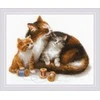 Cat with Kittens siuvinėjimo rinkinys iš RIOLIS Nr.: 1811
