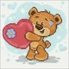 Hobilt Bear with the Heart 20х20 Deimantinio Paveikslo komplektas Cs2698