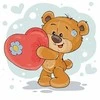 Hobilt Bear with the Heart 20х20 Deimantinio Paveikslo komplektas Cs2698