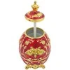 Deco Gifts Raudonas auksinis Fabergé kiaušinis su rožių motyvu – elegantiška dovana