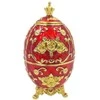 Deco Gifts Raudonas auksinis Fabergé kiaušinis su rožių motyvu – elegantiška dovana