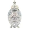 Deco Gifts Elegantiškas balto sidabro Fabergé kiaušinis su rožėmis, atsidarantis