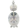 Deco Gifts Elegantiškas balto sidabro Fabergé kiaušinis su rožėmis, atsidarantis