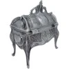 Deco Gifts Sidabrinė metalinė papuošalų dėžutė su dekoru – elegantiška dovana
