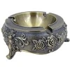 Deco Gifts Prabangi metalinė Liudviko stiliaus peleninė, auksu dekoruota, 12 cm