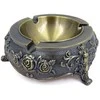 Deco Gifts Prabangi metalinė Liudviko stiliaus peleninė, auksu dekoruota, 12 cm