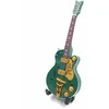 Indominiguitars Mini medinė gitara 15 cm, rankomis dažyta, Bono stilius, su stovu, 1:6 mastelis